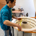 Albert Montserrat at work in his studio